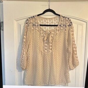 Anthropologie bila boho crochet  blouse Top Small
